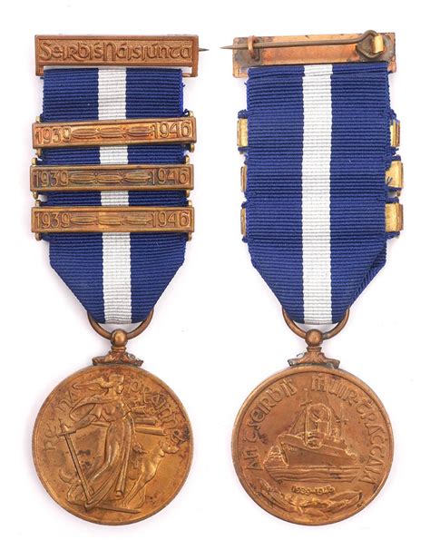 1939 1946 Merchant Marine Medal With Three Bars At Whytes Auctions