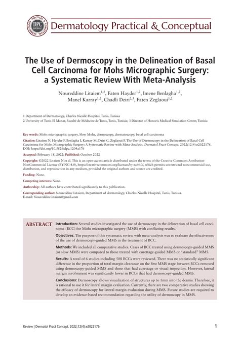 Pdf The Use Of Dermoscopy In The Delineation Of Basal Cell Carcinoma For Mohs Micrographic