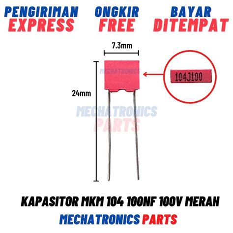 Jual Buah Kapasitor Mkm Nf V Merah Capacitor Uf Metal