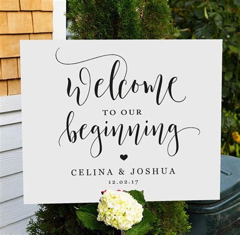 Buy Welcome To Our Beginning Sign Printable Wedding Welcome Sign