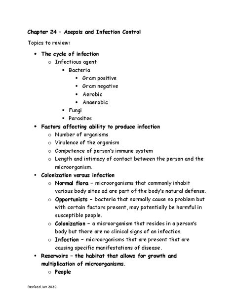 Chapter Asepsis And Infection Control Chapter Asepsis And