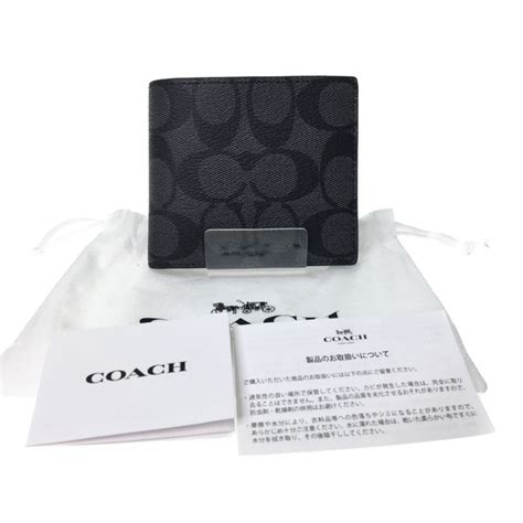 Coach コーチ メンズ 二つ折り財布 アウトレット シグネチャー F75006 グレー｜中古｜なんでもリサイクルビッグバン