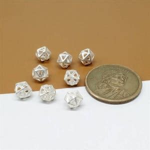 Sterling Silver Polygon Beads Faceted Beads Silver Polygon