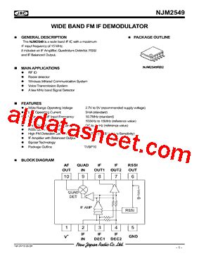 NJM2549RB2 Datasheet PDF New Japan Radio