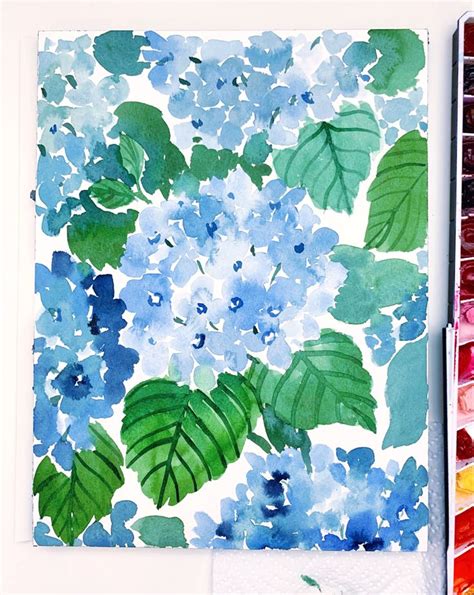 Painting Loose Watercolor Hydrangea