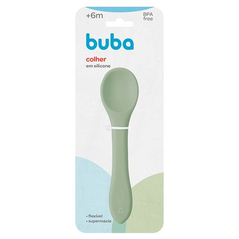 Colher Buba Silicone - Colher Infantil em Silicone Buba (6M+) Verde