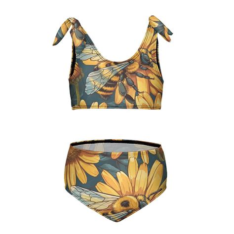 Bee Daisy Flower Girl S Piece Bikini Set Beach Sport Swimsuit Swimwear Y Cm Walmart