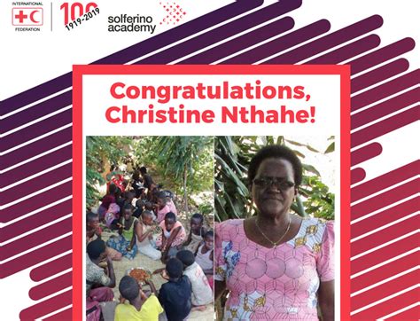 Madame Christine Ntahe Honor E Par La Croix Rouge