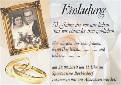 Goldene Hochzeit Einladung Text