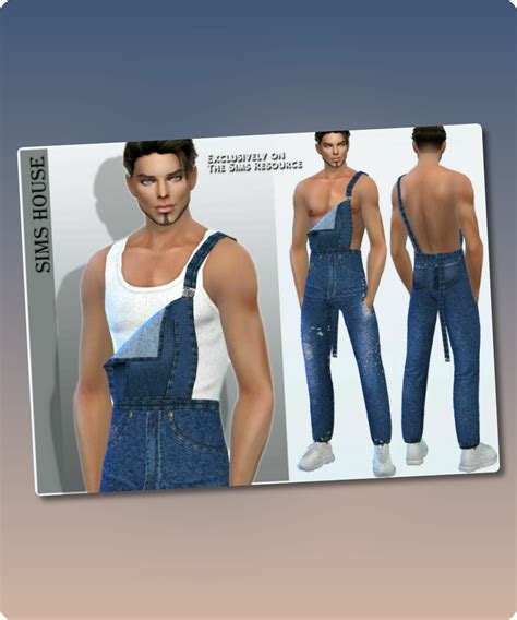 Men’s Denim Jumpsuit Sims 4 Clothing Cc ในปี 2024