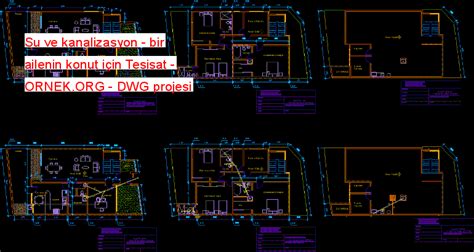 Su ve kanalizasyon bir ailenin konut için Tesisat dwg projesi