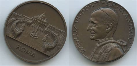 Vatikan Italien Kirchenstaat Bronzemedaille M 7247 Papst Paul VI