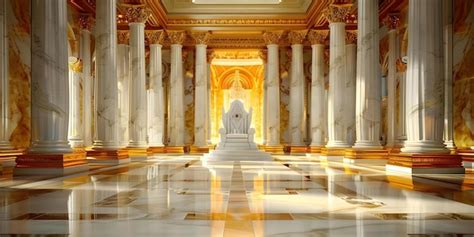 Premium Photo | Opulent royal palace great hall featuring a white ...