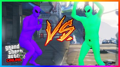 ALIEN GANG WAR GREEN VS PURPLE ALIEN GTA 5 ONLINE Compilation