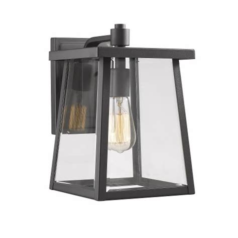 Gabriel Transitional Light Textured Black Outdoor Wall Sconce Tall