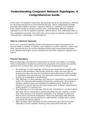 Understanding Computer Network Topologies A Comprehensive Guide