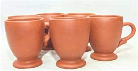 Mitti Ke Bartan Clay Glass With Handle Set Of 6 Etsy