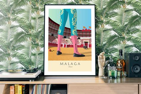 Malaga Poster Spain Travel Print Toreador Art Print - Etsy UK