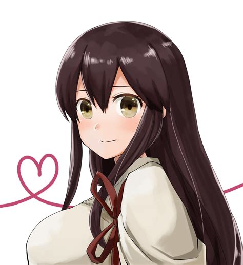 Long Hair Brunette Big Boobs Anime Anime Girls Kantai Collection