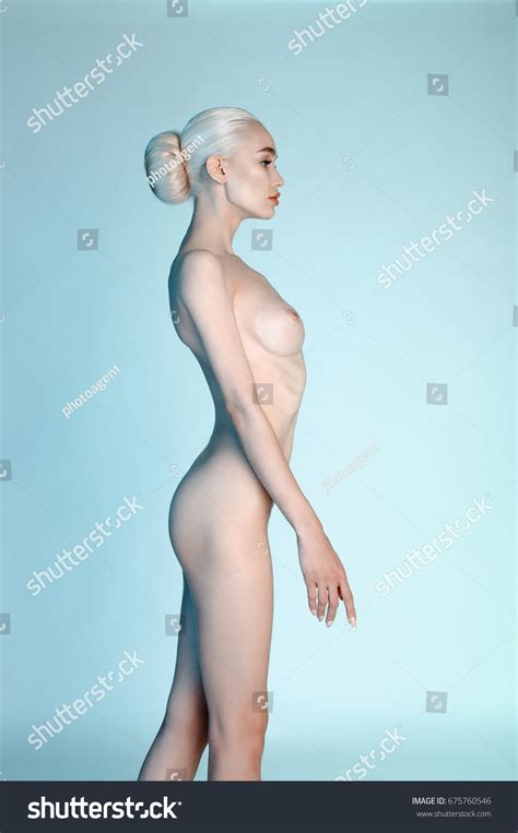 Sexy Nude Blonde Woman Light Blue Stock Photo Shutterstock