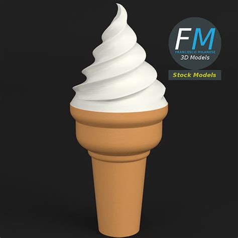 Stylized Ice Cream Cone 3d Model Cgtrader