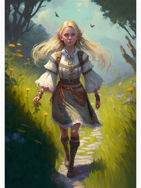 Dungeons And Dragons Blonde Halfling Girl Character Poster For Sale