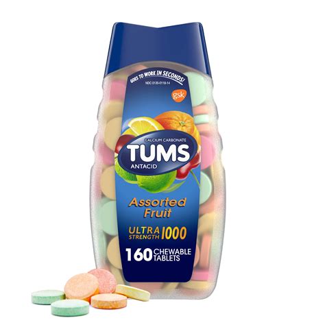 TUMS Ultra Strength Antacid Tablets For Chewable Heartburn Relief And