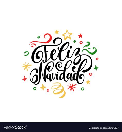 Feliz Navidad Translated From Spanish Merry Vector Image