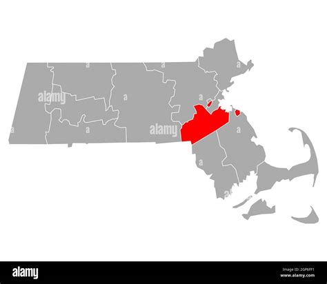 Map of Norfolk in Massachusetts Stock Photo - Alamy