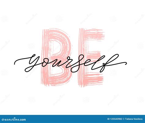 Love Yourself Quote Single Word Modern Calligraphy Text Stock Vector