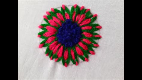 Circle Flowers Embroidery Design No 3 Hand Embroidery For Dress