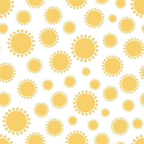 Sun seamless pattern background. Cute sunny yellow summer background in ...