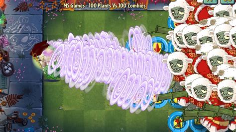 Pvz 2 100 Plants Vs 100 Zombies All Plants Max Level Vs Lunar Gargantuar Zombie Youtube