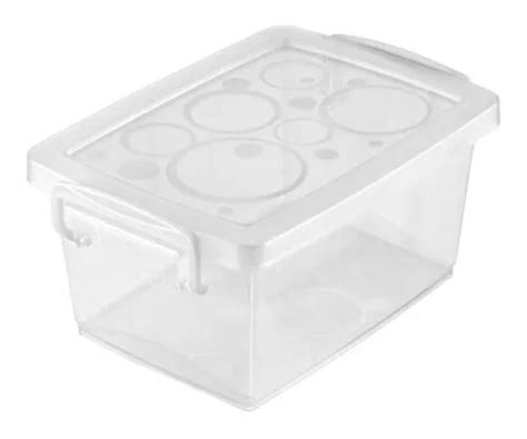 Kit 4 Organizadores Plastico Cristal Trava 7 5l