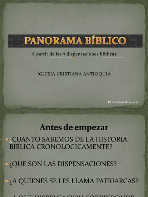 Panorama Biblico Partir 7 Dispensaciones Biblicas Pdf Abrahán Moisés