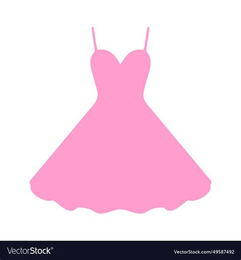 Dress in flat style woman clothing silhouette Vector Image