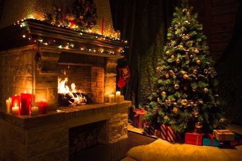 Christmas Tree Theme Fireplace Backdrop Christmas Photo Stage