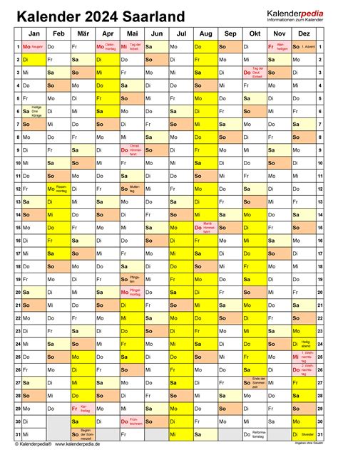 Kalender Saarland Ferien Feiertage Pdf Vorlagen