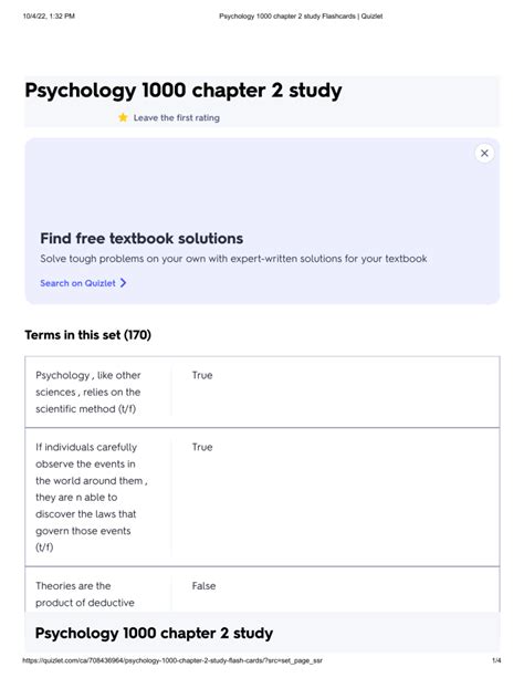 Psychology Chapter Study Flashcards Quizlet