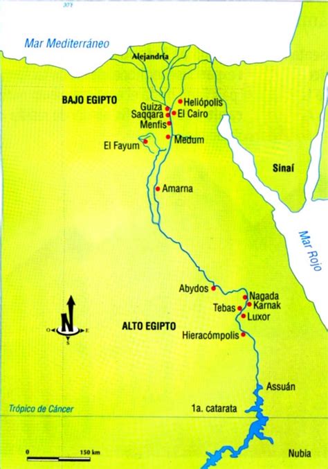 Mapa Del Rio Nilo Del Antiguo Egipto