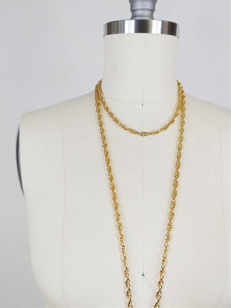 1960s Trifari Gold Tone Double Strand Statement Neckl Gem