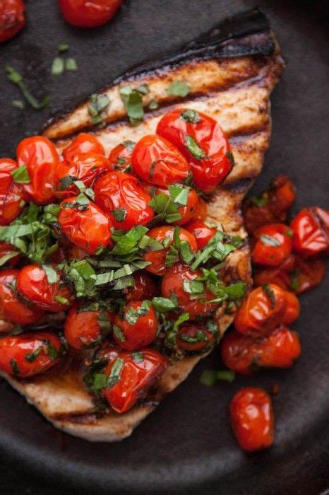 Grilled Swordfish With Tomatoes And Basil Recipe