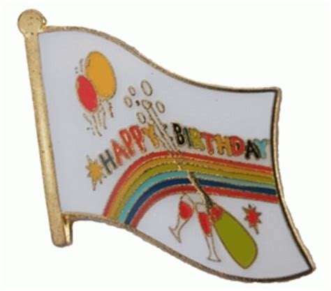 Pin Flaggenpin Happy Birthday Anstecker Anstecknadel Fahne Flagge EBay