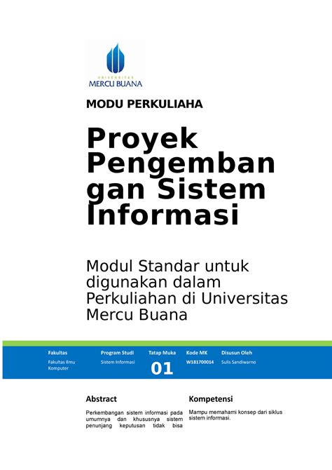 Mdl Ppsi Mdl Ppsi Modu Perkuliaha Proyek Pengemban Gan Sistem