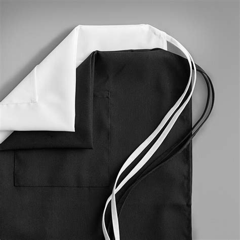 Choice White Polyester Standard Bib Apron With 2 Pockets 34 X 30