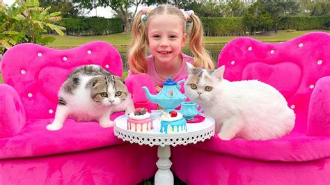 Nastya And A Tea Party For Her Kittens Youtube