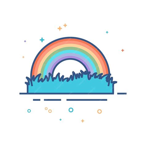 Ilustración De Vector De Estilo De Color Plano De Icono De Arco Iris