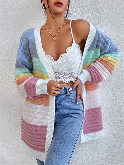 Shein Priv Colorblock Drop Shoulder Duster Cardigan Shein Eur