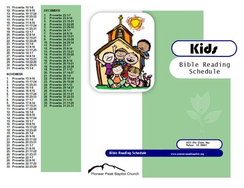 Printable Bible Reading Schedules - Pioneer Peak Baptist Church