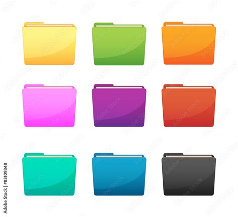 Folder icon color set 83109348 Kuchnia Szkło na ścianę z grafiką